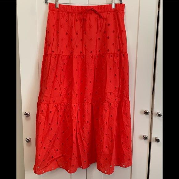 NEW! A New Day Red Eyelet Skirt - Picture 2 of 6